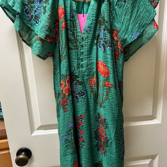 Green Ruffled Cut Out Mini Sundress - Picture 6 of 6